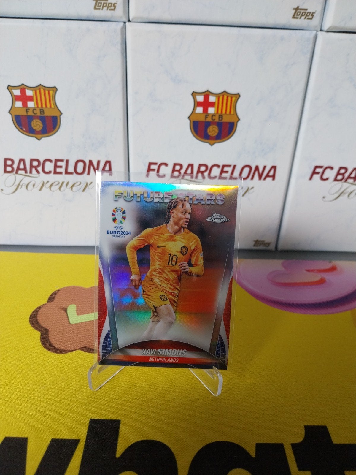 Xavi Simons Refractor Topps Chrome Euro 2024, Ophalen of Verzenden, Zo goed als nieuw, Plaatje