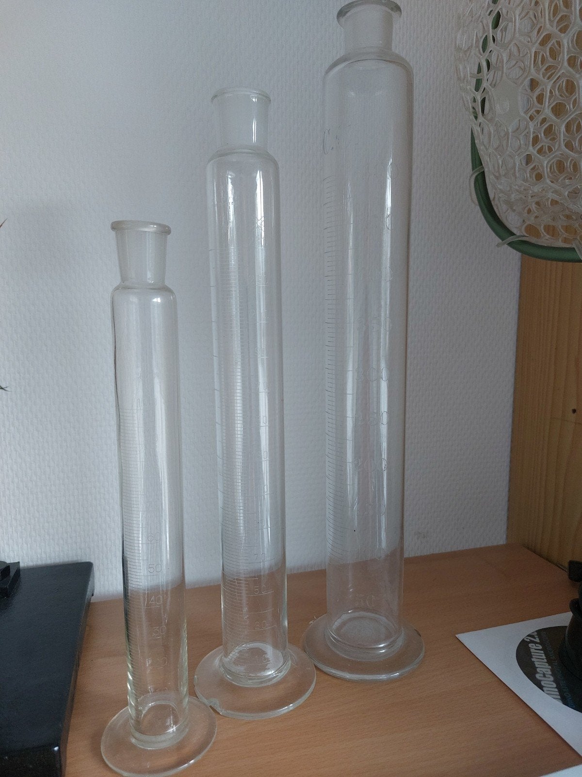 Oude laboratorium maatcilinders 250, 500, 1000 ml, Ophalen of Verzenden
