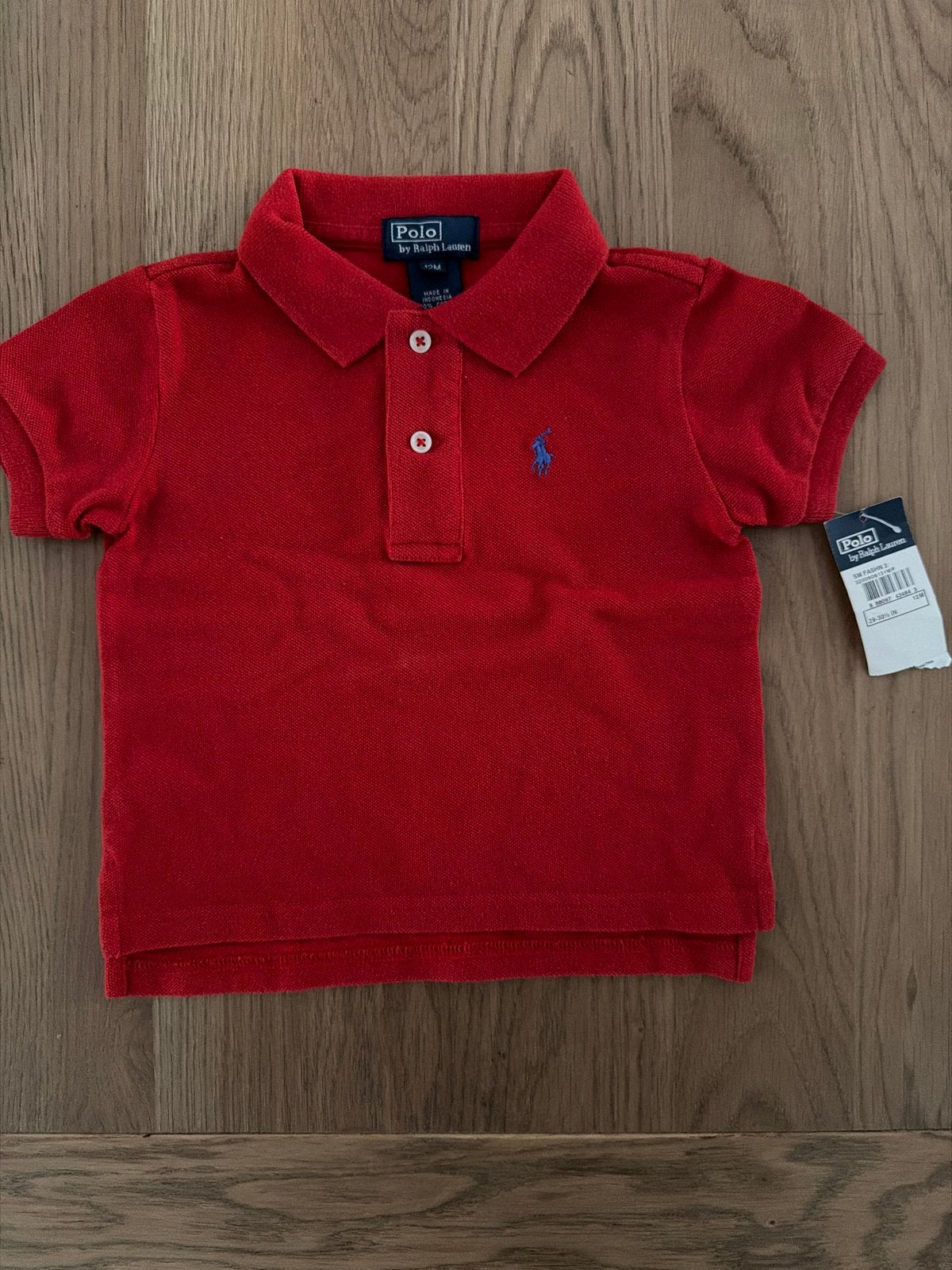 Ralph Lauren Polo Shirt Rood - Maat 80 (12M) - NIEUW, Ophalen of Verzenden, Nieuw, Jongetje, Shirtje of Longsleeve