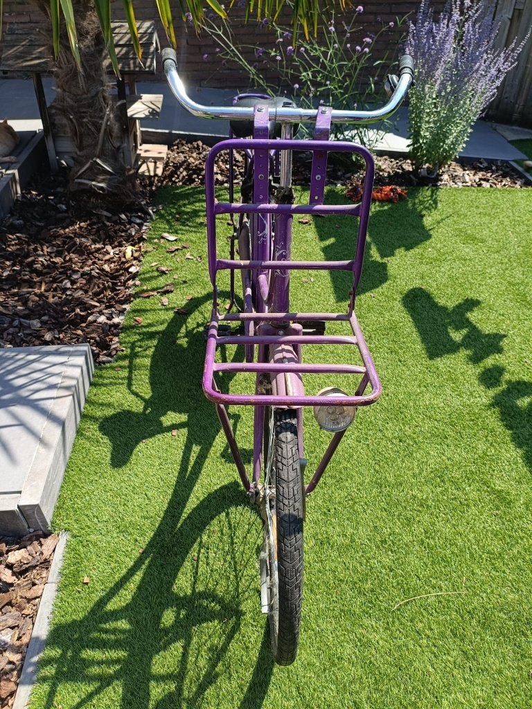 Paarse dames opoe fiets, Fietsen en Brommers, Ophalen, Gebruikt
