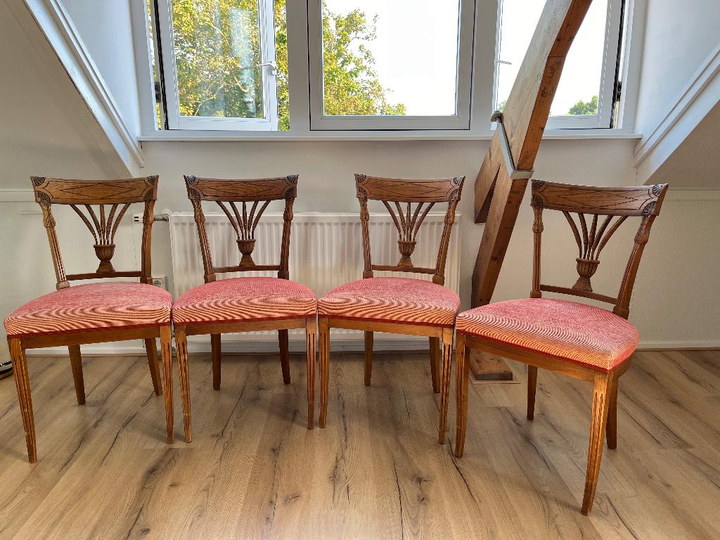 Antieke korenaar stoelen (set van 4), Ophalen
