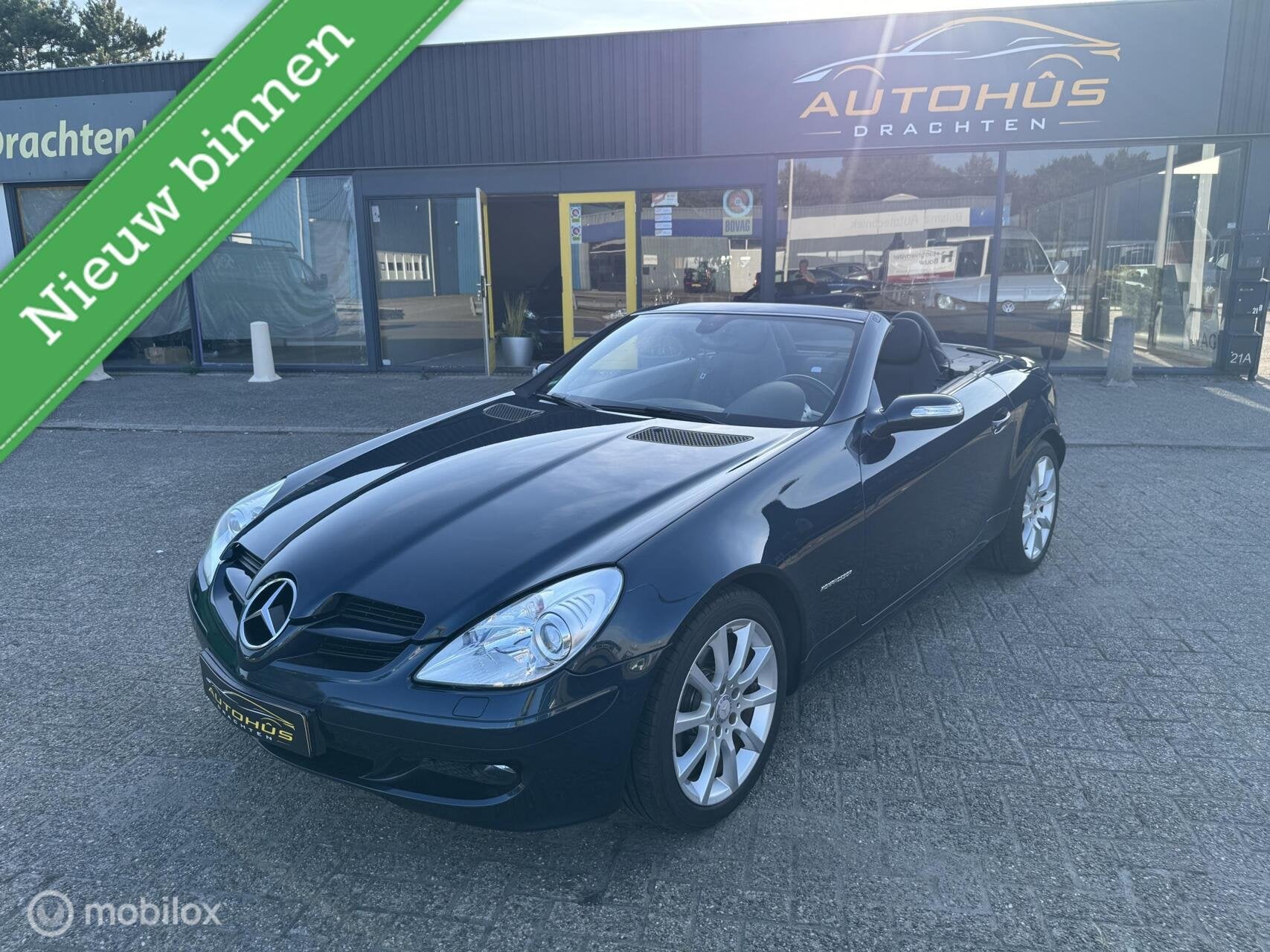 Mercedes SLK-klasse 200 K. navi/ Prestige Plus /Apple Carpla, Auto's, Achterwielaandrijving, Gebruikt, 4 cilinders, Blauw