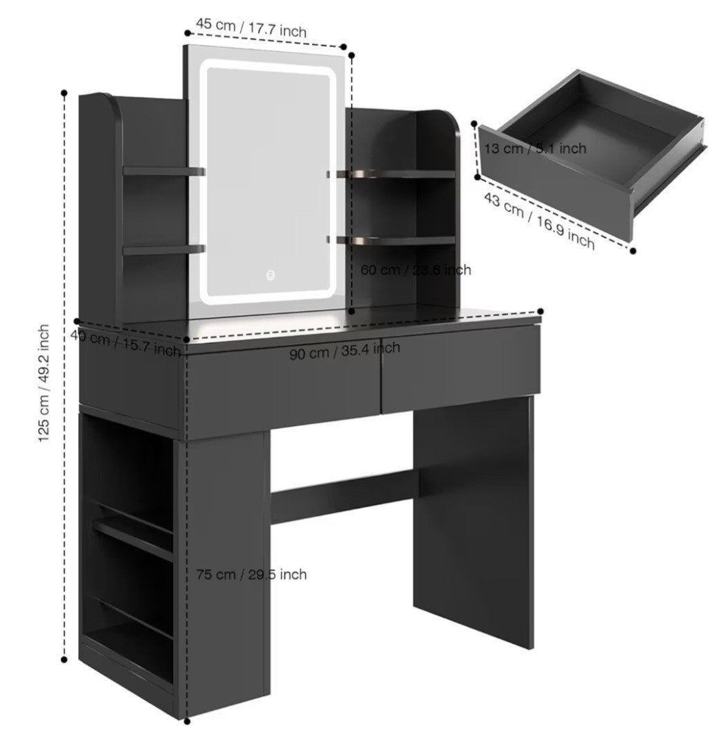 kaptafel zwart , nieuw in doos., Ophalen of Verzenden, Nieuw, 50 tot 100 cm, Minder dan 100 cm