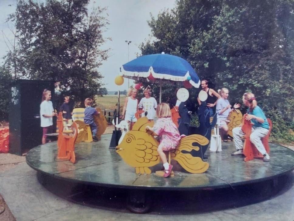 Vintage kermisattractie: Draaimolen met o.a. vissen, Ophalen, Gebruikt