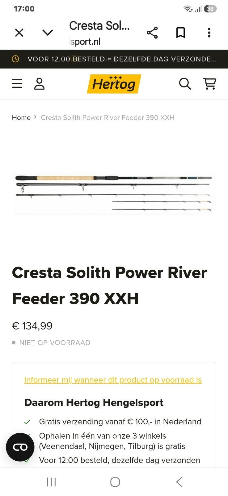 cresta solith power river feeder, Ophalen, Nieuw, Complete set