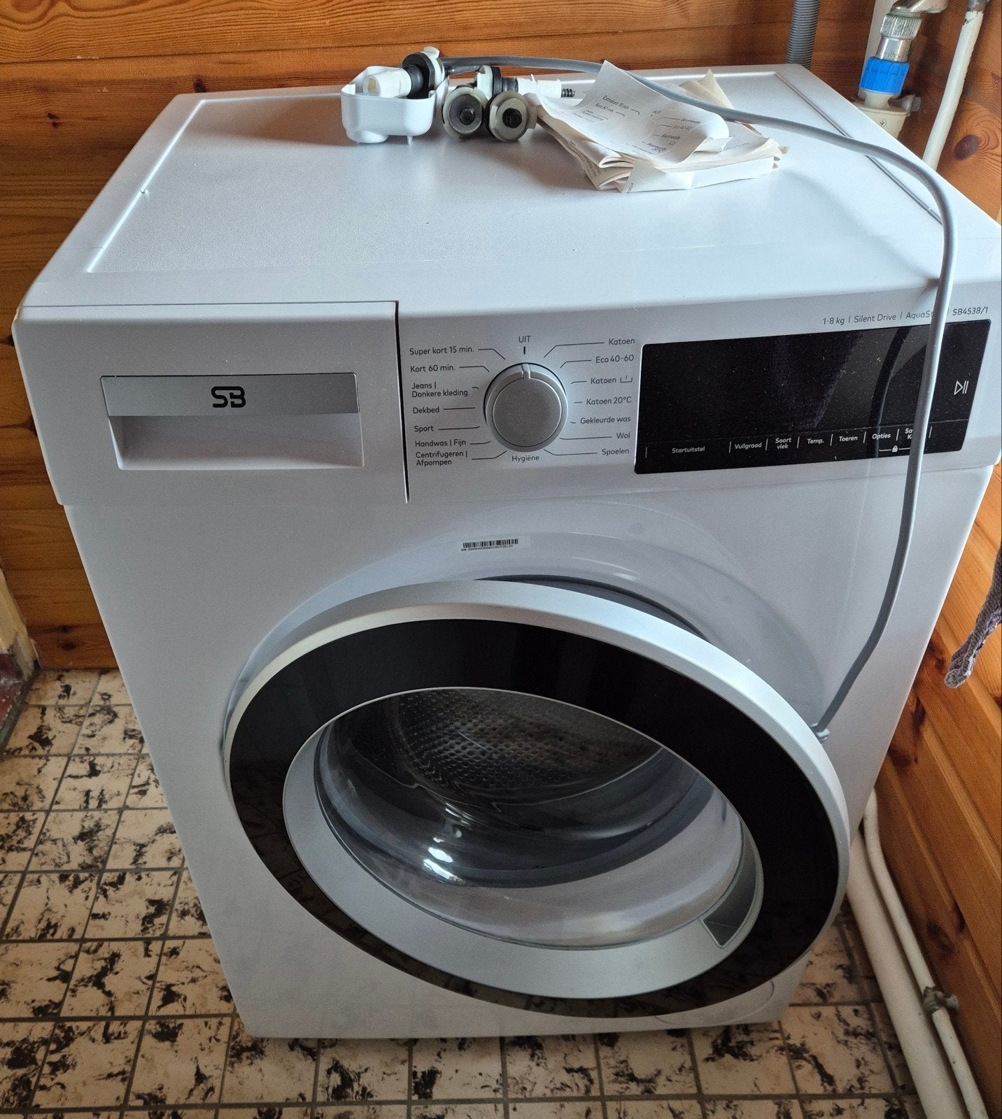 Wasmachine SB 4538 | Met nog 4 jaar garantie, Witgoed en Apparatuur, Wasmachines, 1200 tot 1600 toeren, 8 tot 10 kg, Ophalen of Verzenden