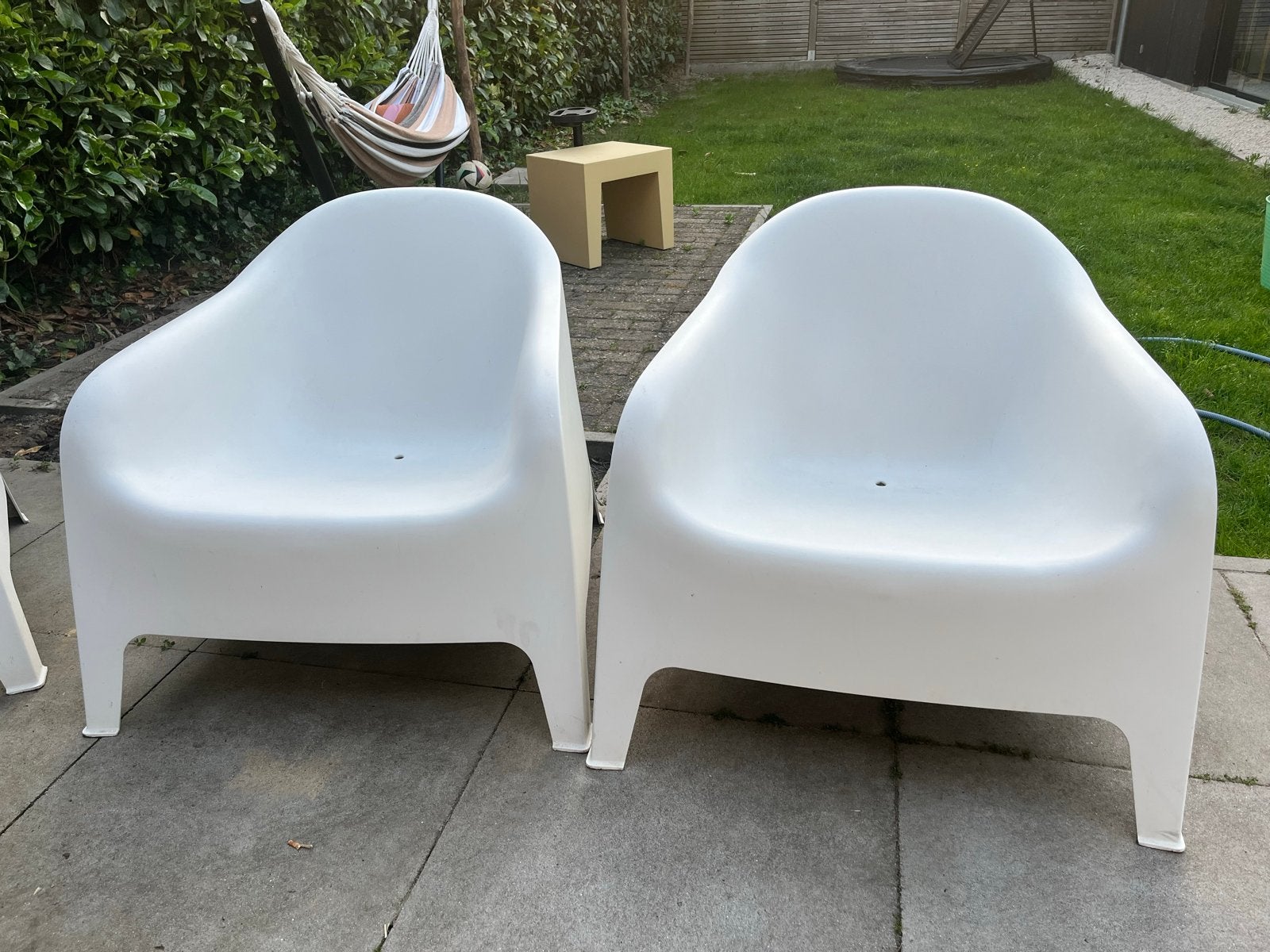 2x IKEA Skarpö tuinstoel wit, Tuin en Terras, Tuinstoelen, Ophalen, Gebruikt, Kunststof