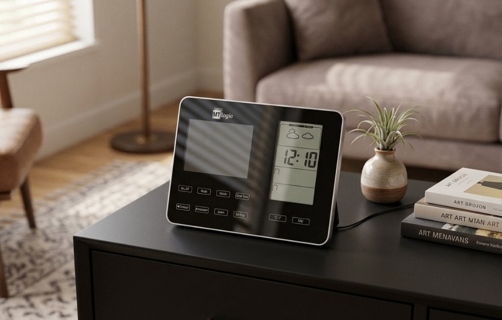 MT logic FF610 digitaal fotolijst & weerstation, Ophalen of Verzenden, Zo goed als nieuw