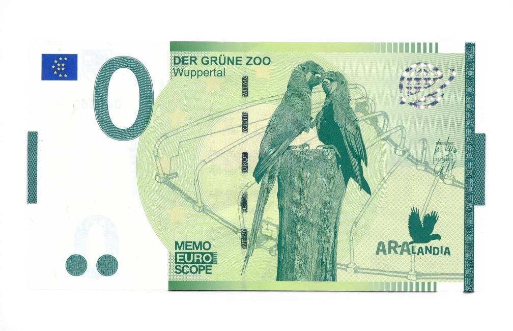Duitsland 0 Euro-biljet Wuppertal Der Grune Zoo, Postzegels en Munten, Bankbiljetten | Europa | Eurobiljetten, Ophalen of Verzenden
