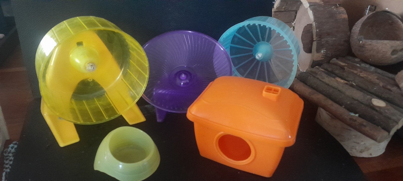 hamster loopwielen en huisje, Ophalen of Verzenden, Zo goed als nieuw, Loopwiel of Rad
