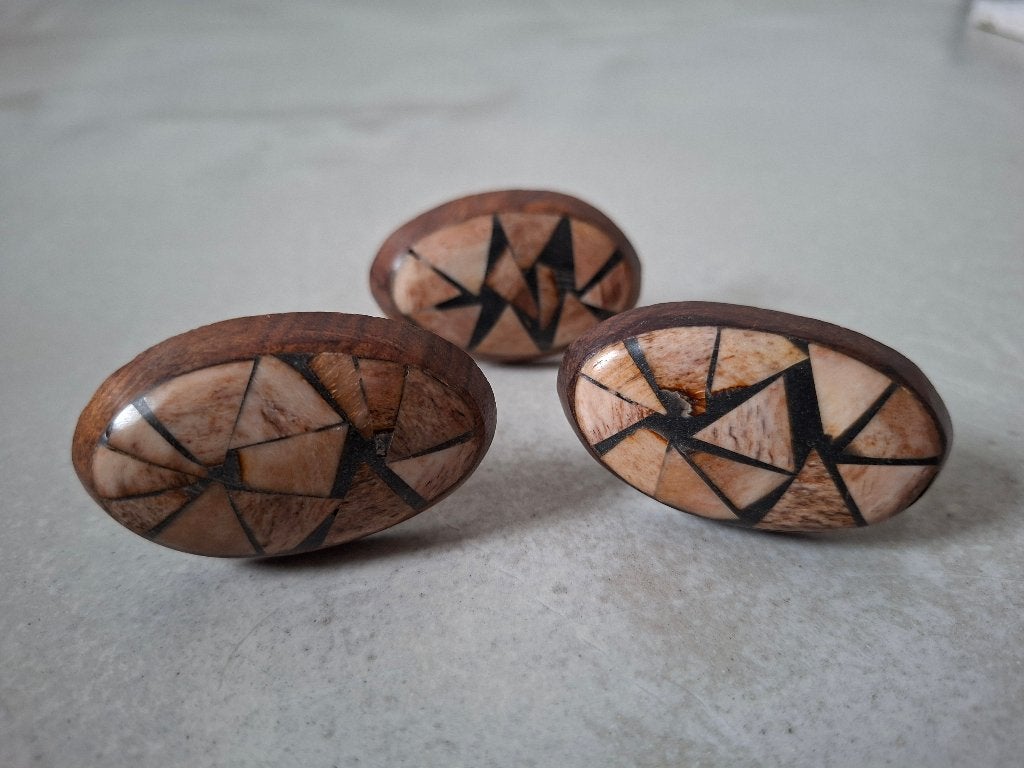Houten kastknoppen marmer look, Ophalen of Verzenden, Nieuw