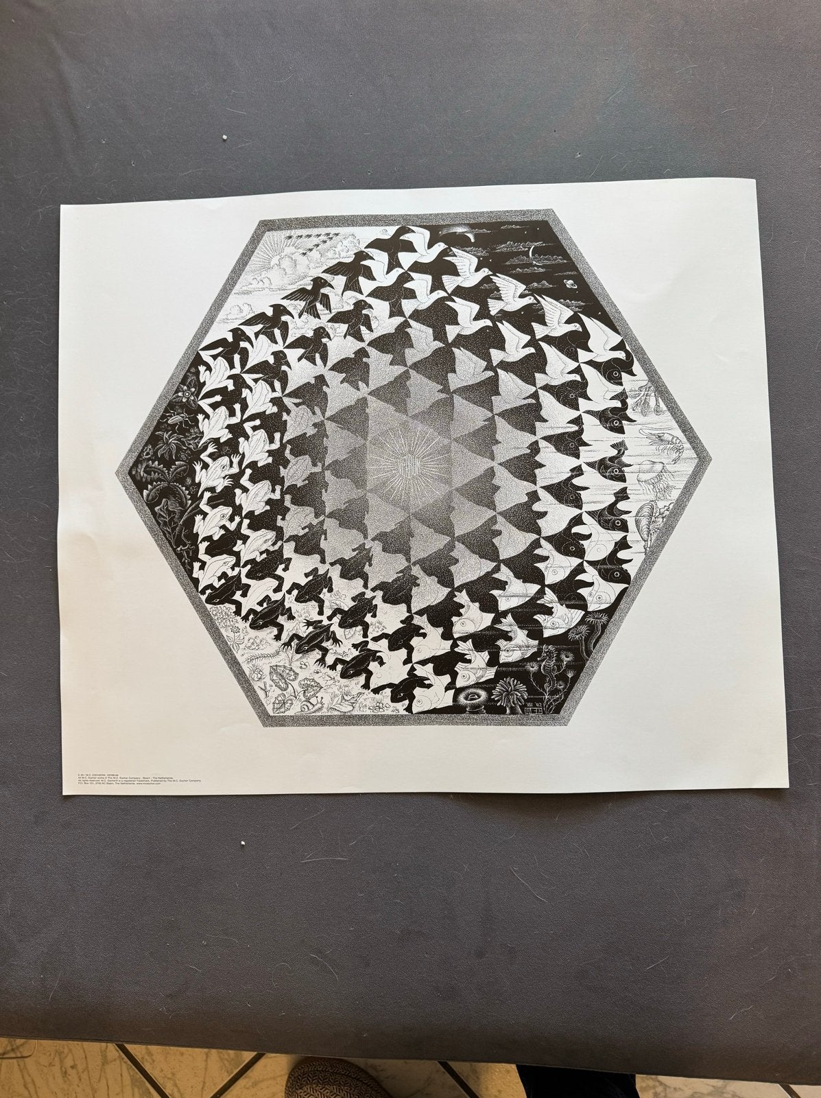 M.C. Escher - poster Verbum, Deurposter of groter, Rechthoekig Liggend, Nieuw, Ophalen of Verzenden