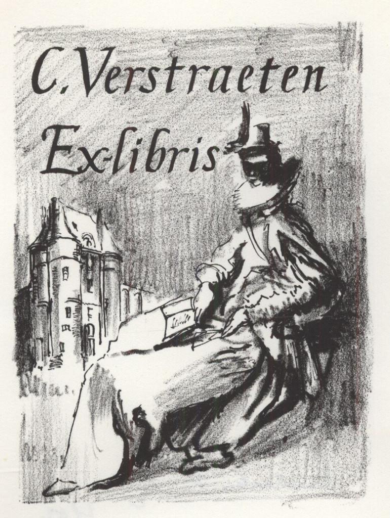 1075 Ex Libris België : Raymond Verstraeten, 1962, Antiek en Kunst, Verzenden