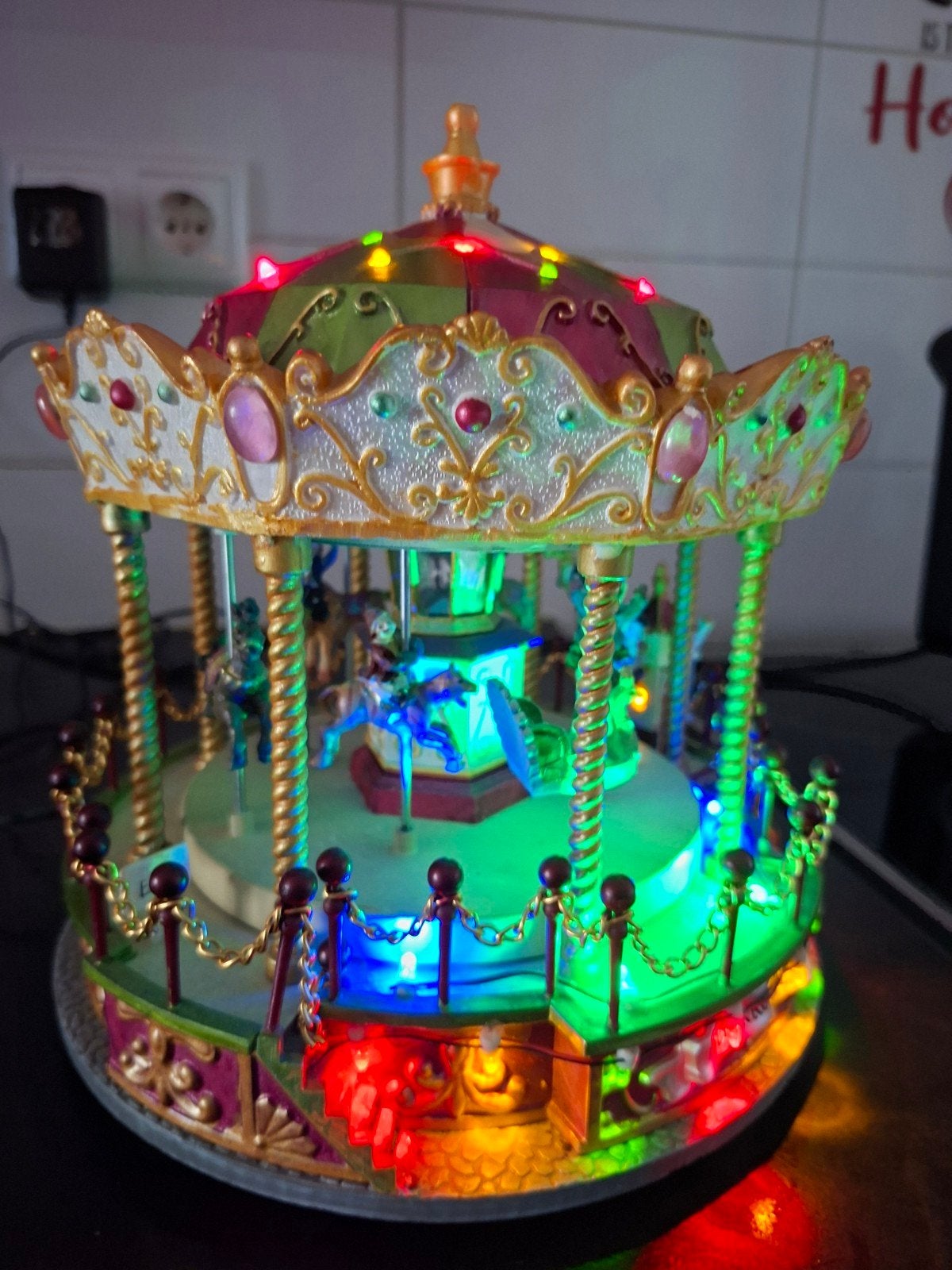 carousel/draaimolen voor kerstdorp, Diversen, Ophalen of Verzenden, Zo goed als nieuw