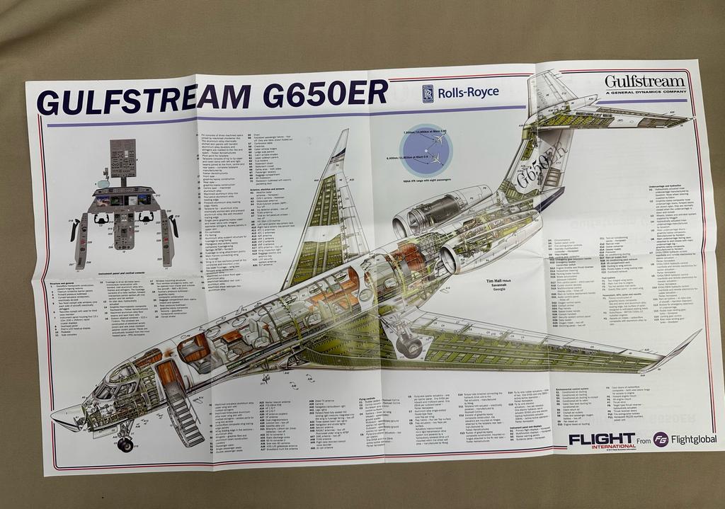 Gulfstream G650ER poster, Ophalen of Verzenden, Zo goed als nieuw, 1:72 tot 1:144, Overige merken