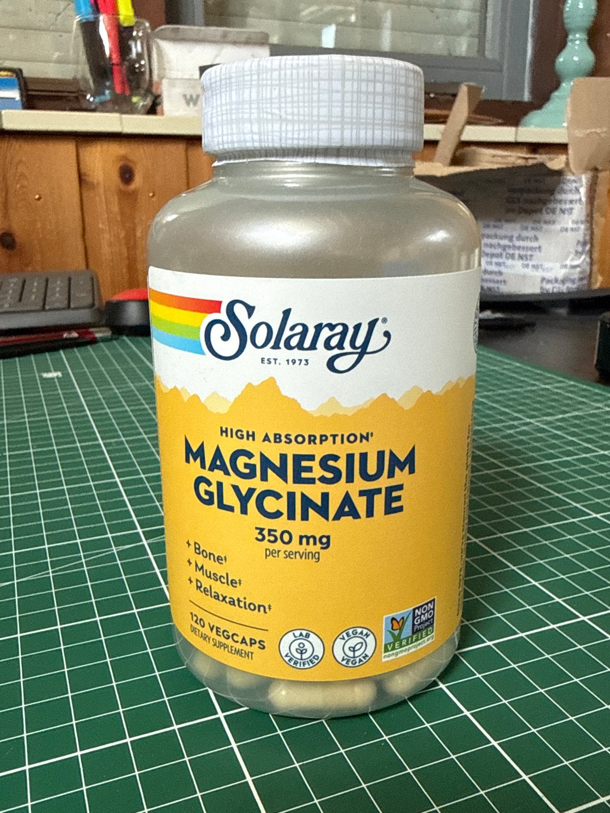 Solaray Magnesium Glycinaat 350 mg - 120 VegCaps, Poeder of Drank, Nieuw, Ophalen of Verzenden, Nvt