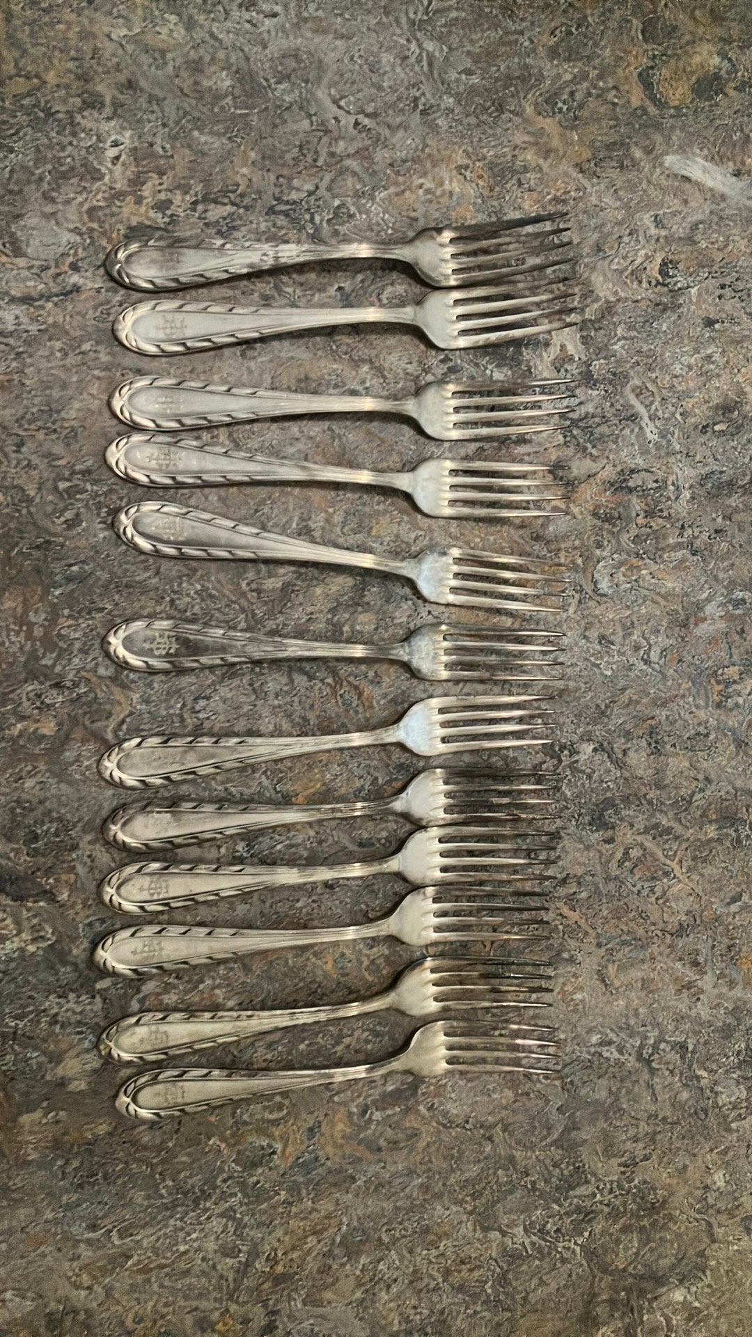 Vorken 12 stuks (alpaca), Antiek en Kunst, Antiek | Bestek, Ophalen of Verzenden