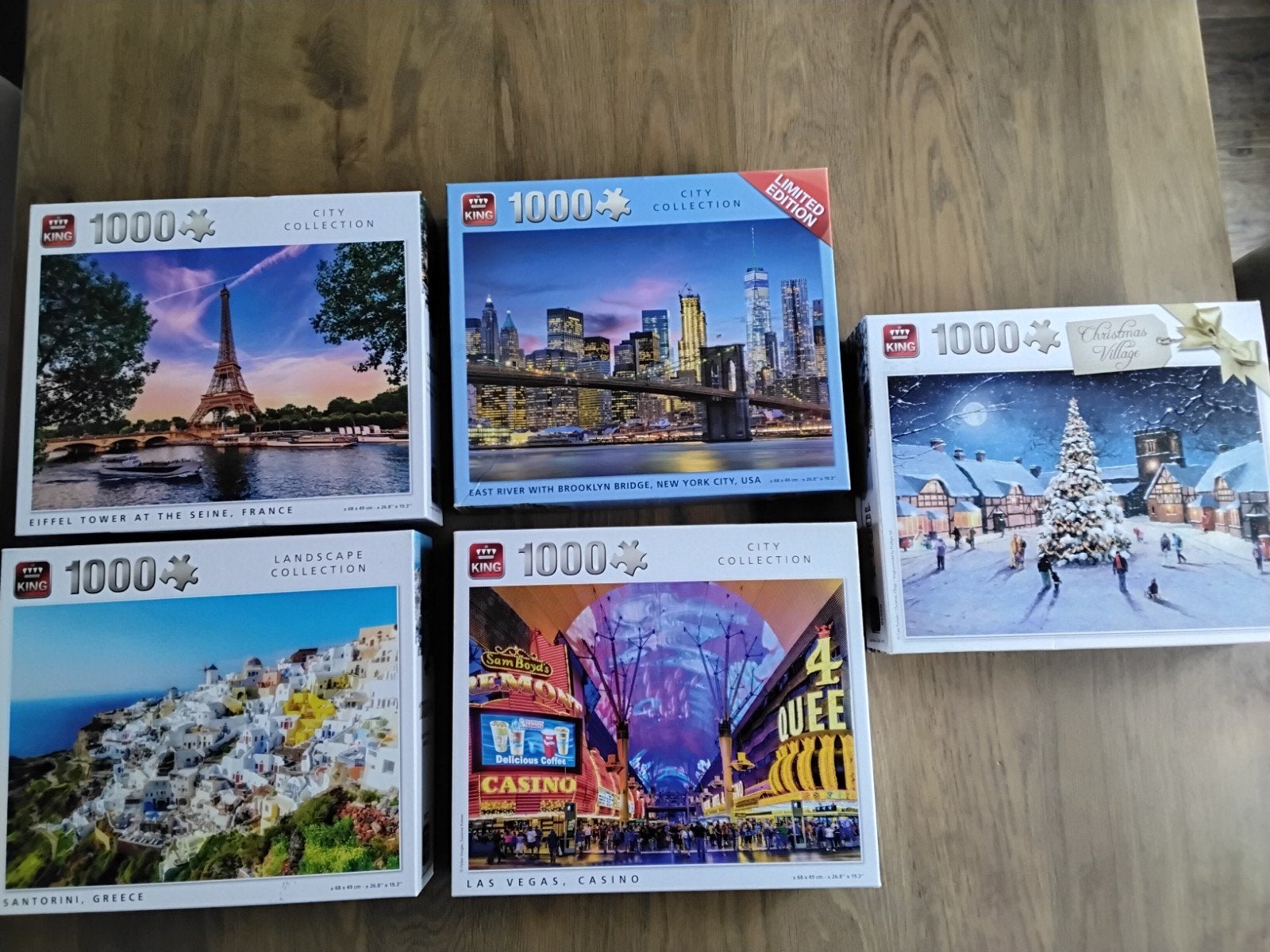 5 x king puzzel 1000 stukjes, Ophalen, 500 t/m 1500 stukjes, Gebruikt