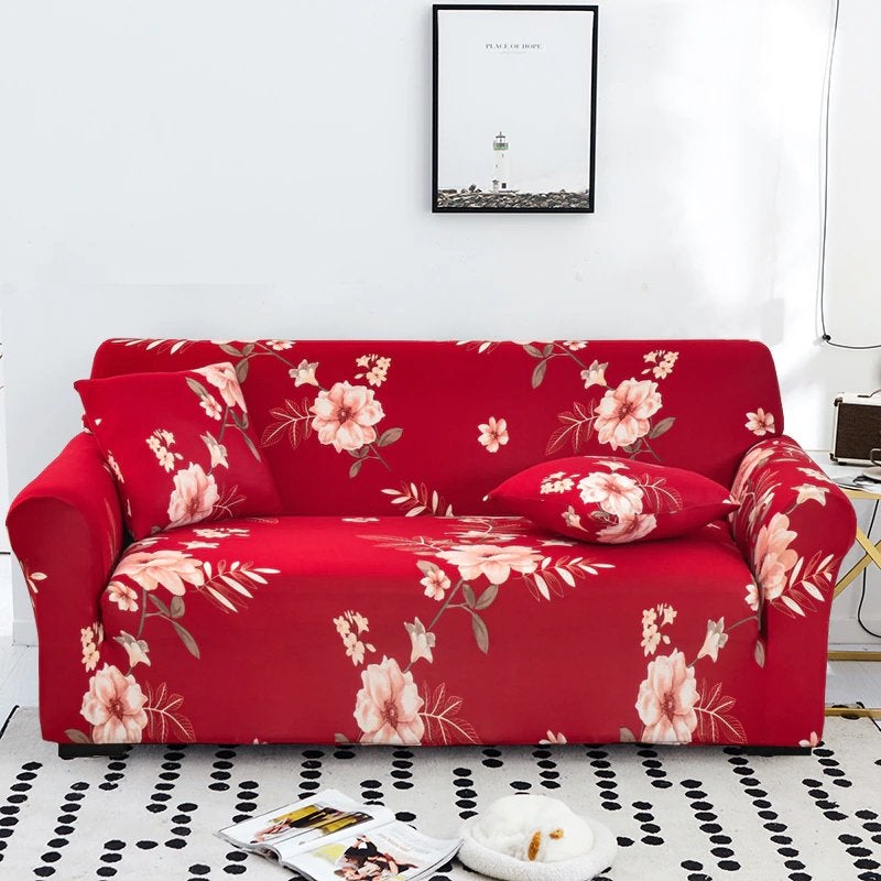 Rode bloemen bank hoes sofa cover bescherming hoezen, Huis en Inrichting, Stoffering | Tapijten en Kleden, Verzenden, 50 tot 100 cm