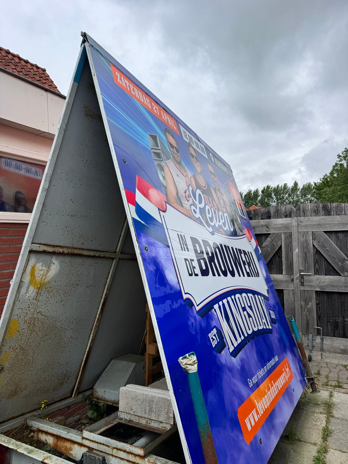 Aanhangwagen met reclamebord - Ideaal voor evenementen, Ophalen, Gebruikt