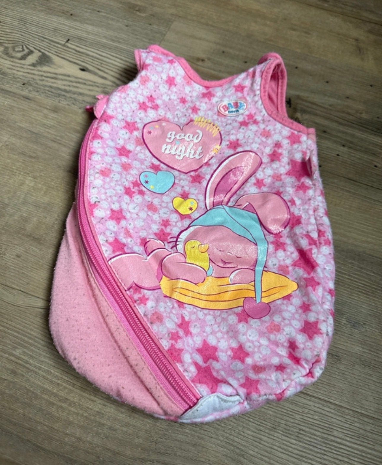 Babyborn Slaapzak Roze met Konijn en Sterren, Gebruikt, Babyborn, Ophalen of Verzenden, Babyborn