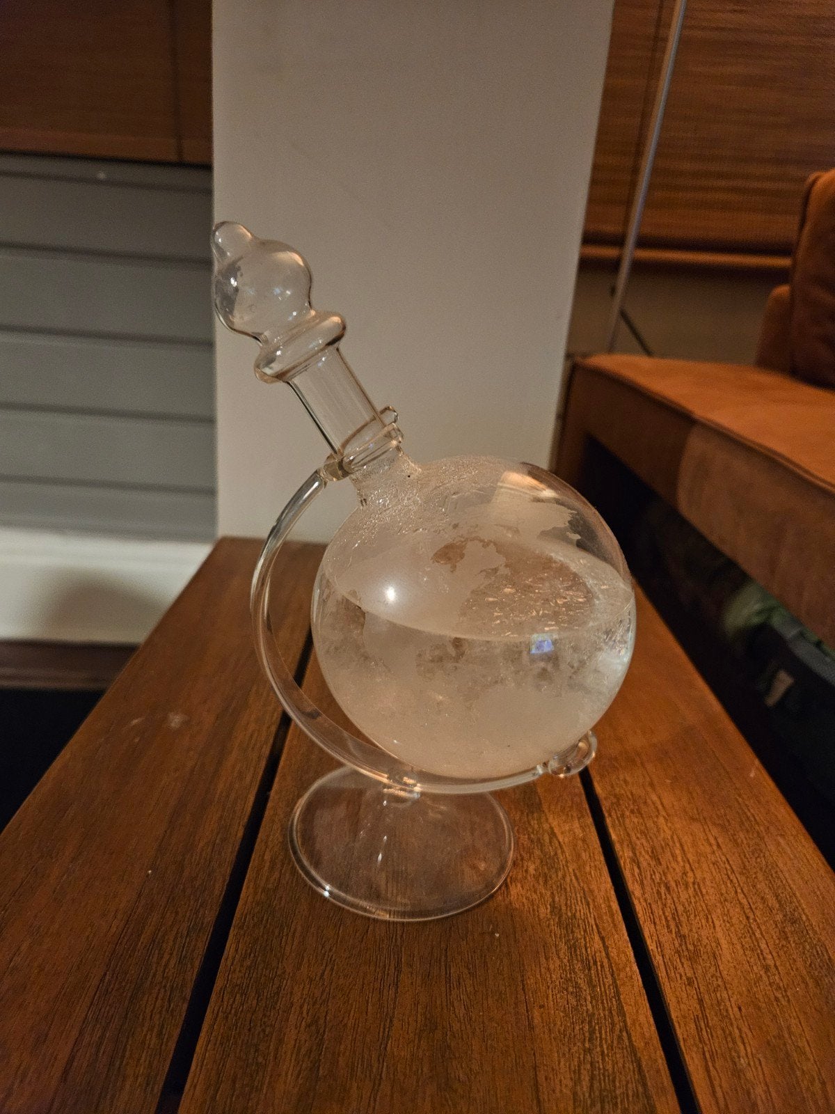 Storm Glas Globe met Wereld Continenten - Weervoorspeller, Ophalen of Verzenden