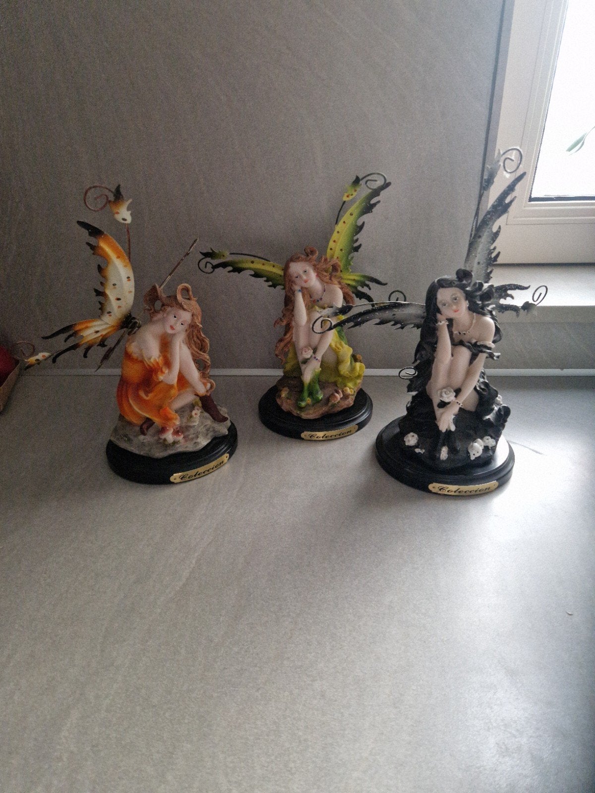 Set van 3 elfjes met metalen vleugels, Ophalen of Verzenden, Gebruikt, Fantasy