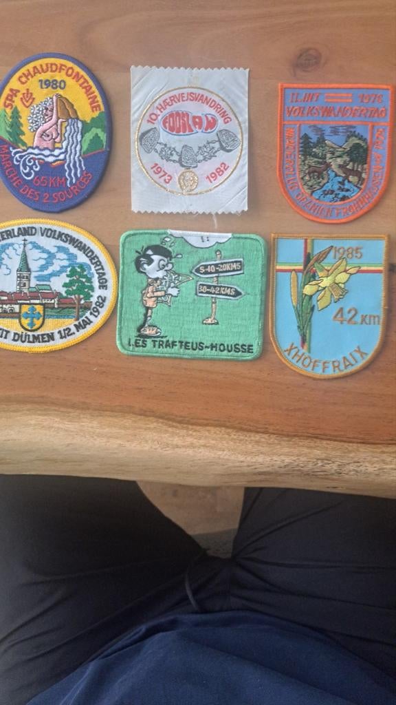 Set van 6 vintage wandelbadges, Ophalen of Verzenden