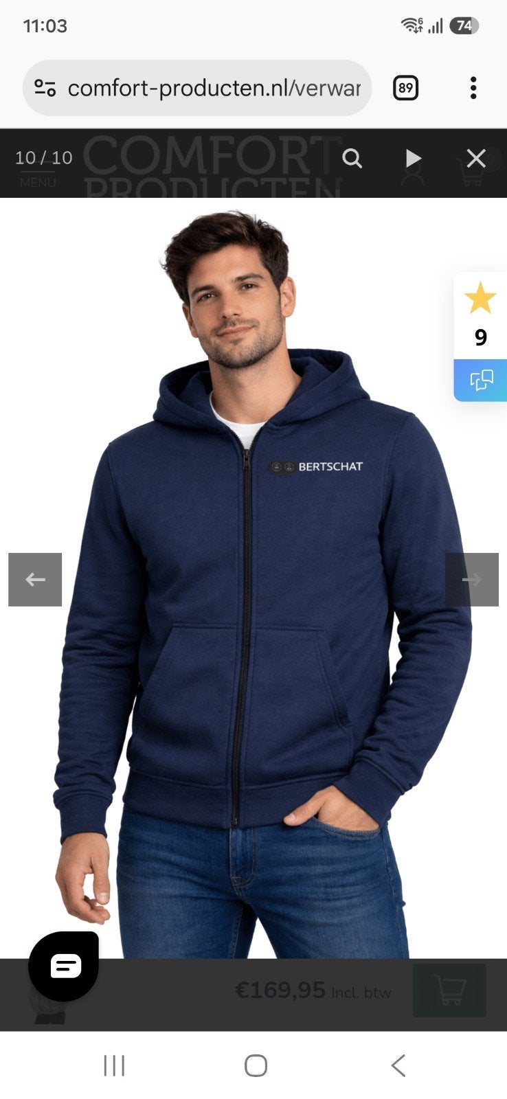 bertschat elektrische verwarmde hoodie!!, Ophalen of Verzenden, Zo goed als nieuw, Overige maten