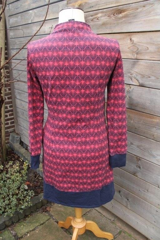Jurk donkerblauw/ rood Mademoiselle Yeye mt L Vaste prijs, Kleding | Dames, Maat 42/44 (L), Ophalen of Verzenden, Knielengte, Gedragen