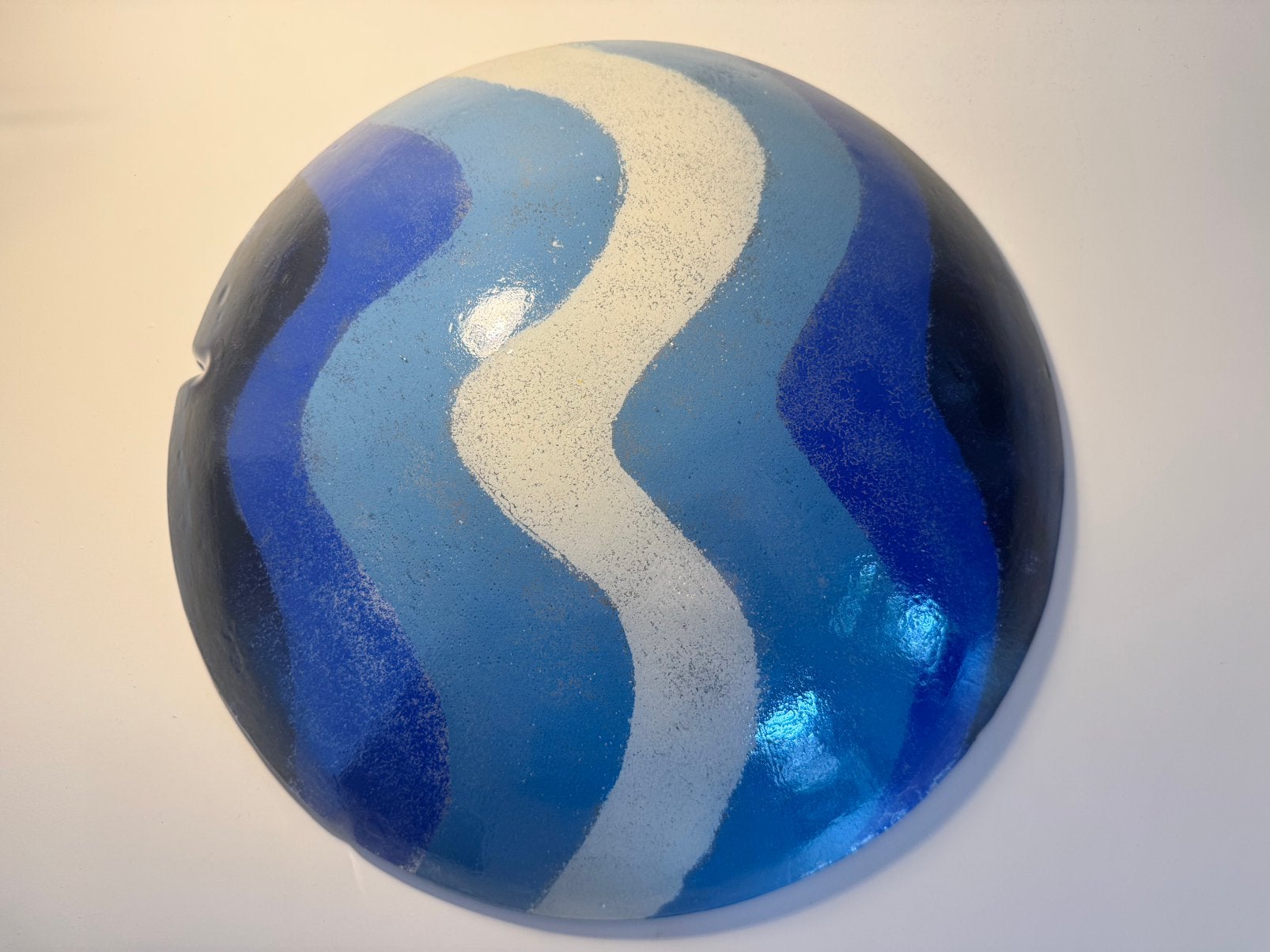 XXL Kosta Boda Schaal "Fidji Ocean" – Kjell Engman (40 cm!), 9 cm, Handgemaakt, Schaal, Blauw