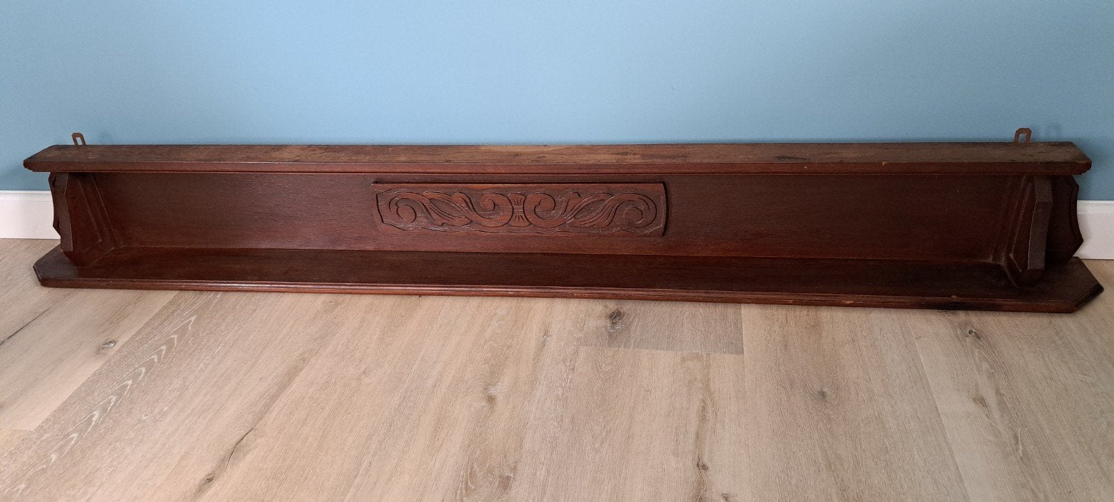 Antieke houten boekenplank of serviesplank - 170 cm breed, Ophalen