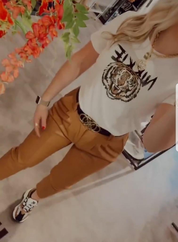 Nikkie vegan leren broek maat 34, Bruin, Ophalen of Verzenden, Zo goed als nieuw, Nikkie