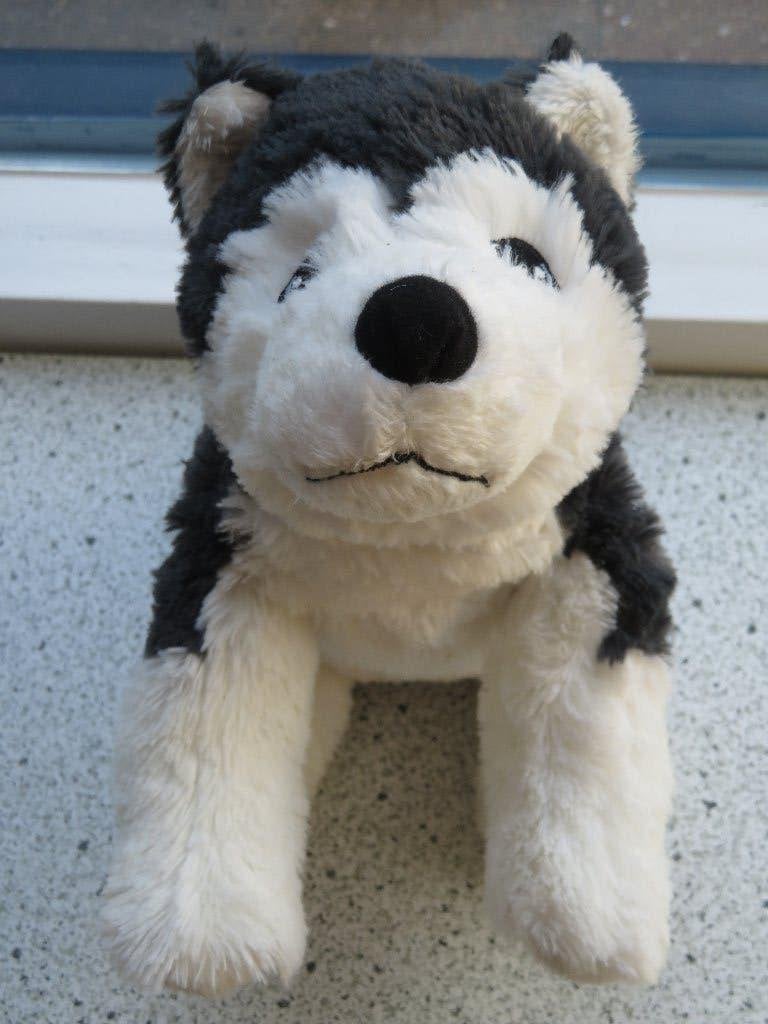 Husky Huskie hond van IKEA Livlig meet ca 26 cm velours, IKEA, Zo goed als nieuw, Wasbaar, Hond