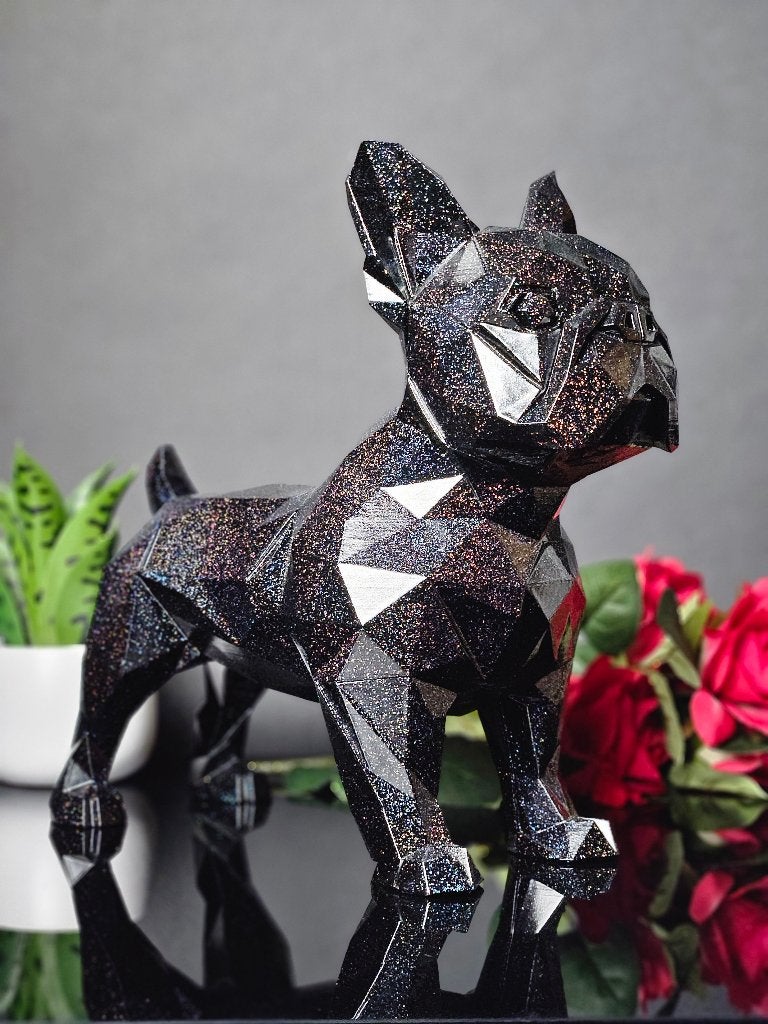 Geometrische Franse Bulldog XL (32 cm) – Cosmic Black Glitte, Verzamelen, Ophalen of Verzenden, Nieuw, Dier