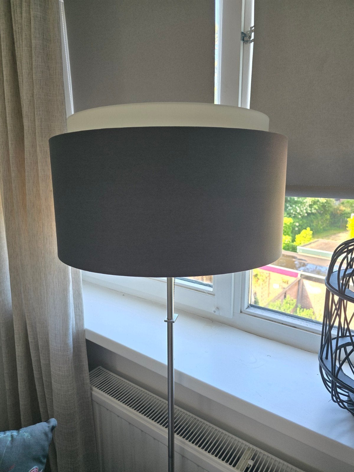 Moderne staande lamp met stoffen kap, Ophalen, Gebruikt, Stof, Modern