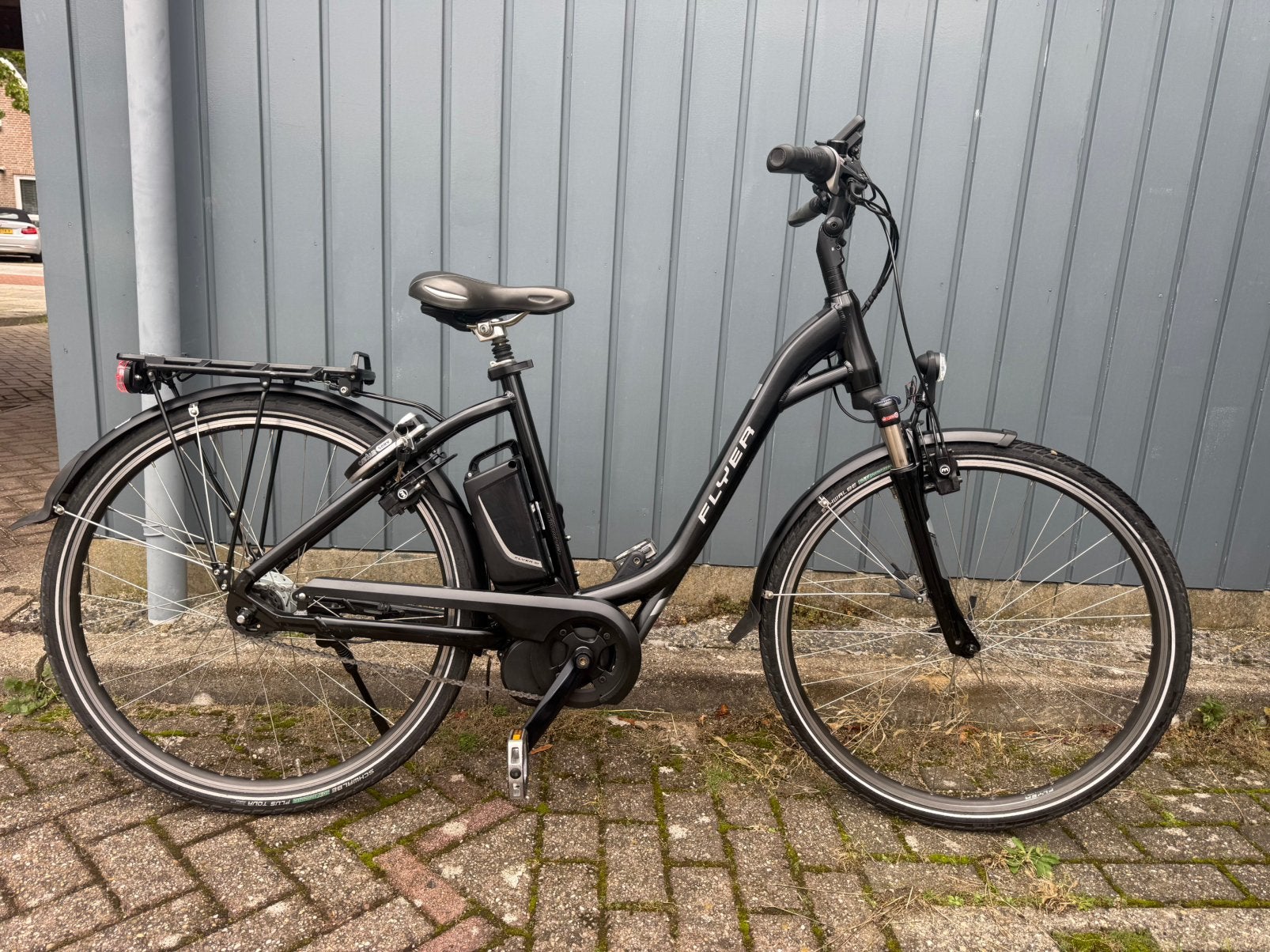 Elektrische fiets Flyer Panasonic middenmotor, Zo goed als nieuw, 51 tot 55 cm, 50 km per accu of meer, Ophalen