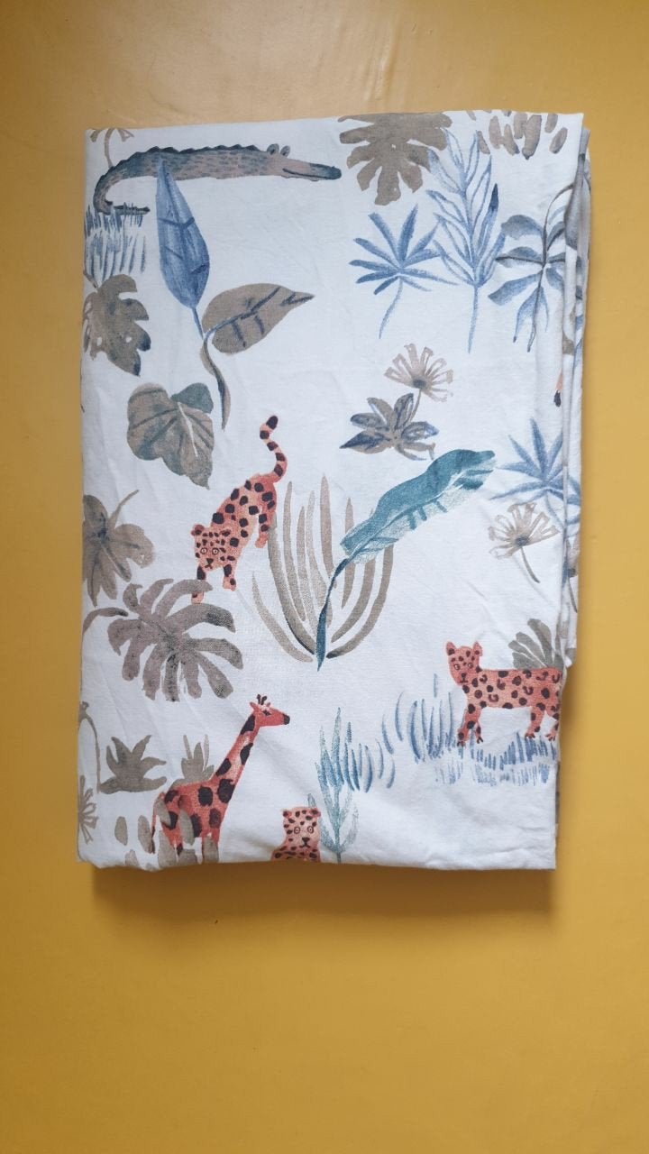 Dekbedovertrek jungle 110 x 140 cm, Jongetje of Meisje, Beige, Dekbedovertrek, Ophalen of Verzenden