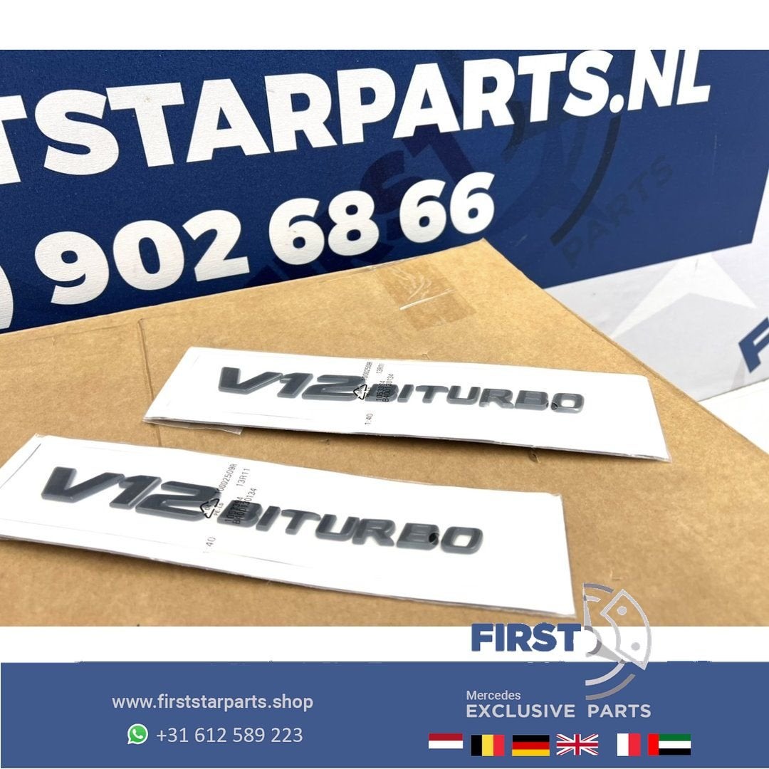 V12 BITURBO zijscherm EMBLEEM LOGO BADGE Mercedes BI TURBO 6, Gebruikt, -, Voor, Ophalen of Verzenden