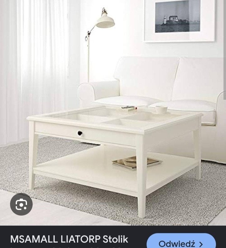 Gratis Ikea Liatrop salontafel met glazen blad, Ophalen, 50 – 75, Gebruikt, 50 tot 100 cm