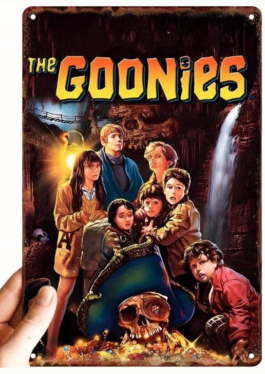 Vintage metalen bordje The Goonies (30x20cm), Ophalen of Verzenden, Nieuw, Reclamebord