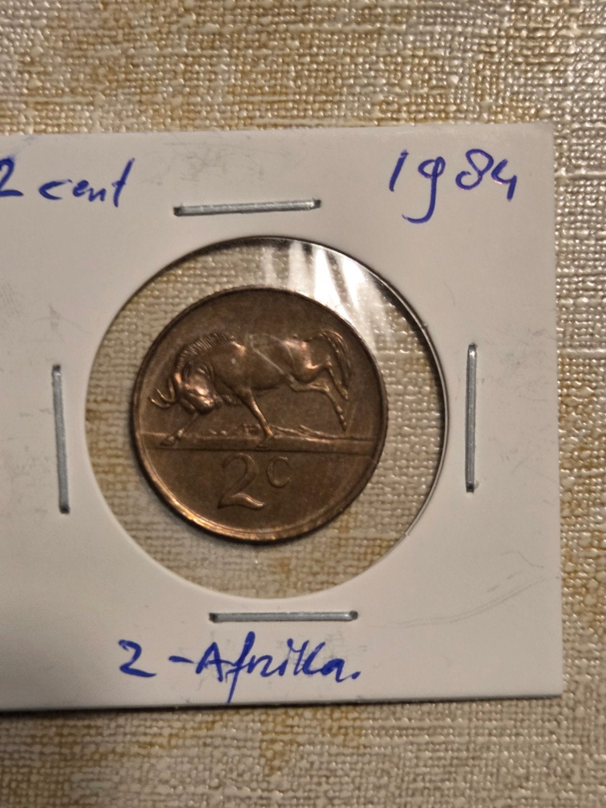 Zuid-Afrikaanse 2 Cent Munt 1984 - Gnoe, Ophalen of Verzenden
