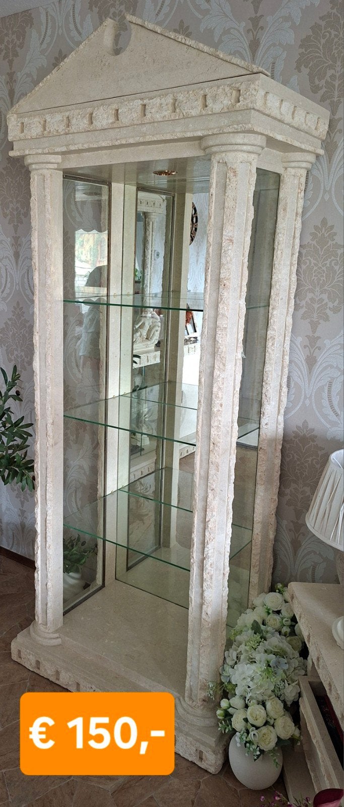 Stenen vitrinekast Manhattan Style Archimedis, Ophalen, Overige materialen, 200 cm of meer, 50 tot 100 cm
