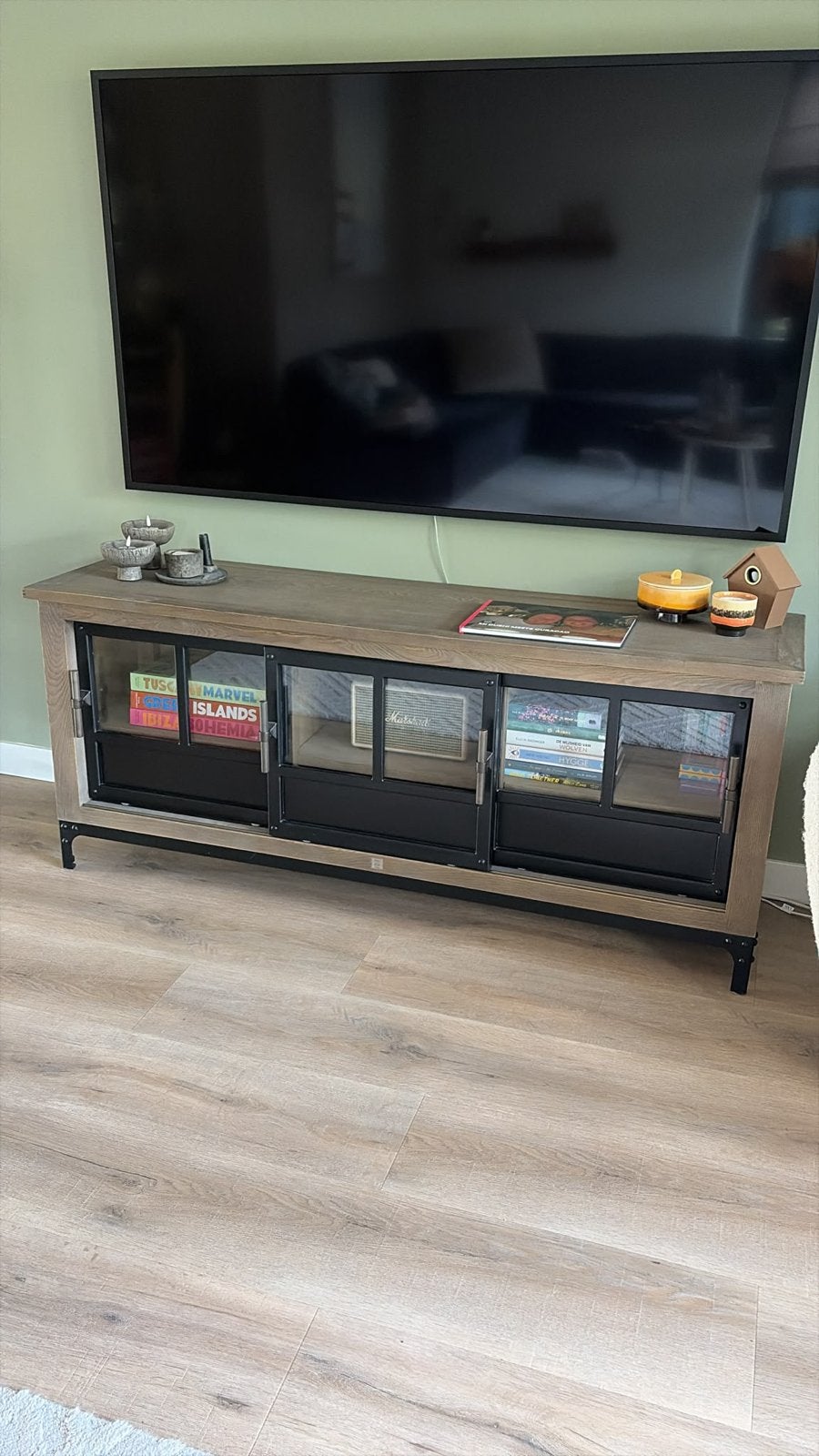 Riviera Maison TV dressoir Hoxton, Huis en Inrichting, Ophalen, 150 tot 200 cm, Zo goed als nieuw, Minder dan 100 cm