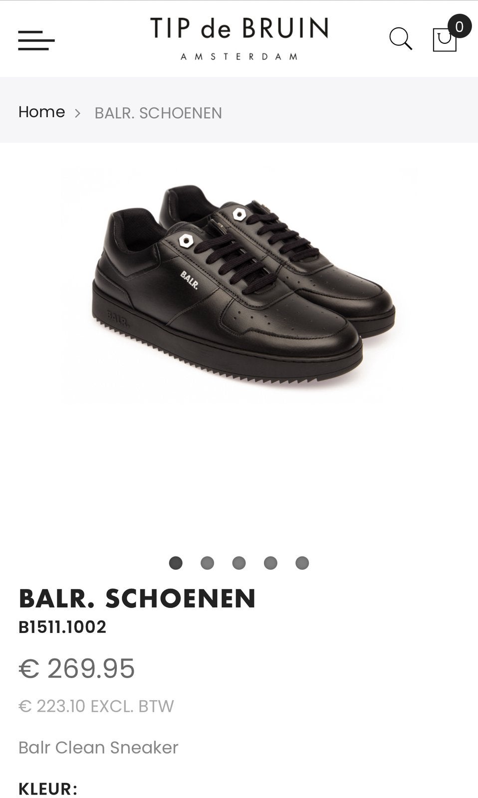 Stijlvolle BALR. Clean Sneakers in het zwart, maat 37, Zwart, Ophalen of Verzenden, Sneakers of Gympen, Zo goed als nieuw