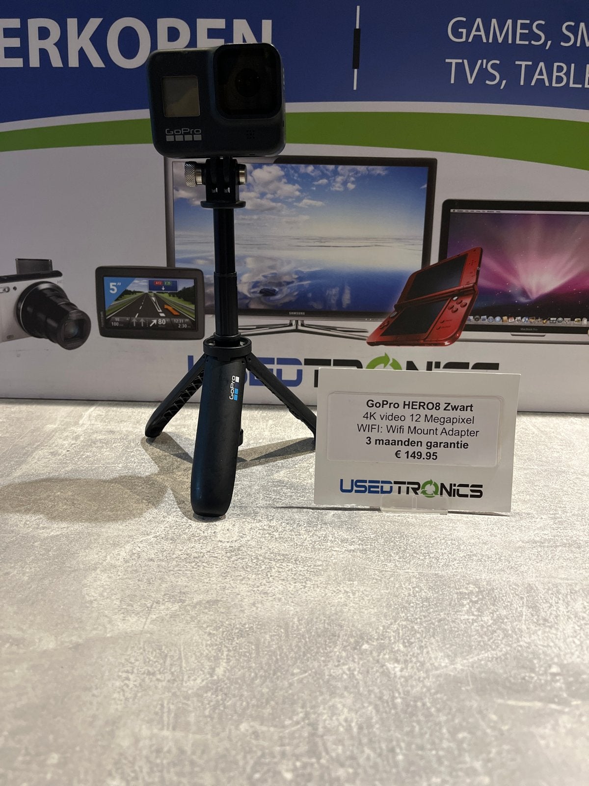 GoPro HERO8 Zwart 4K Action Camera met Statief, Ophalen of Verzenden, Gebruikt, GoPro