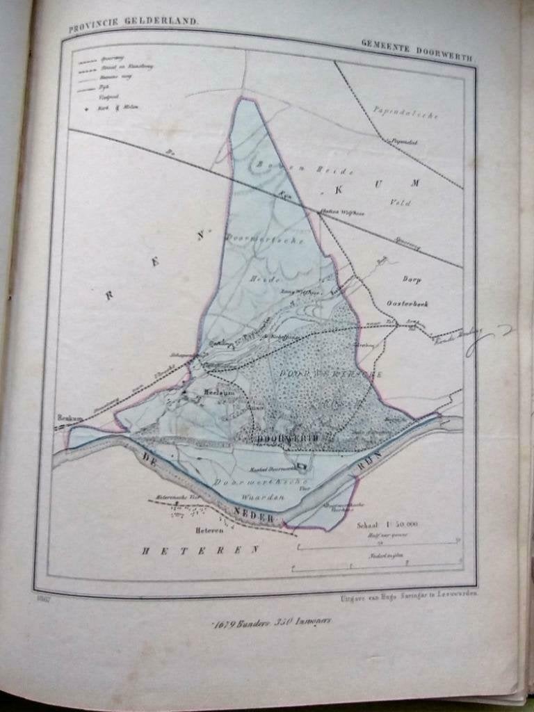 051 Doorwerth / Heelsum Litho 1867 Kuyper GLD, Ophalen of Verzenden