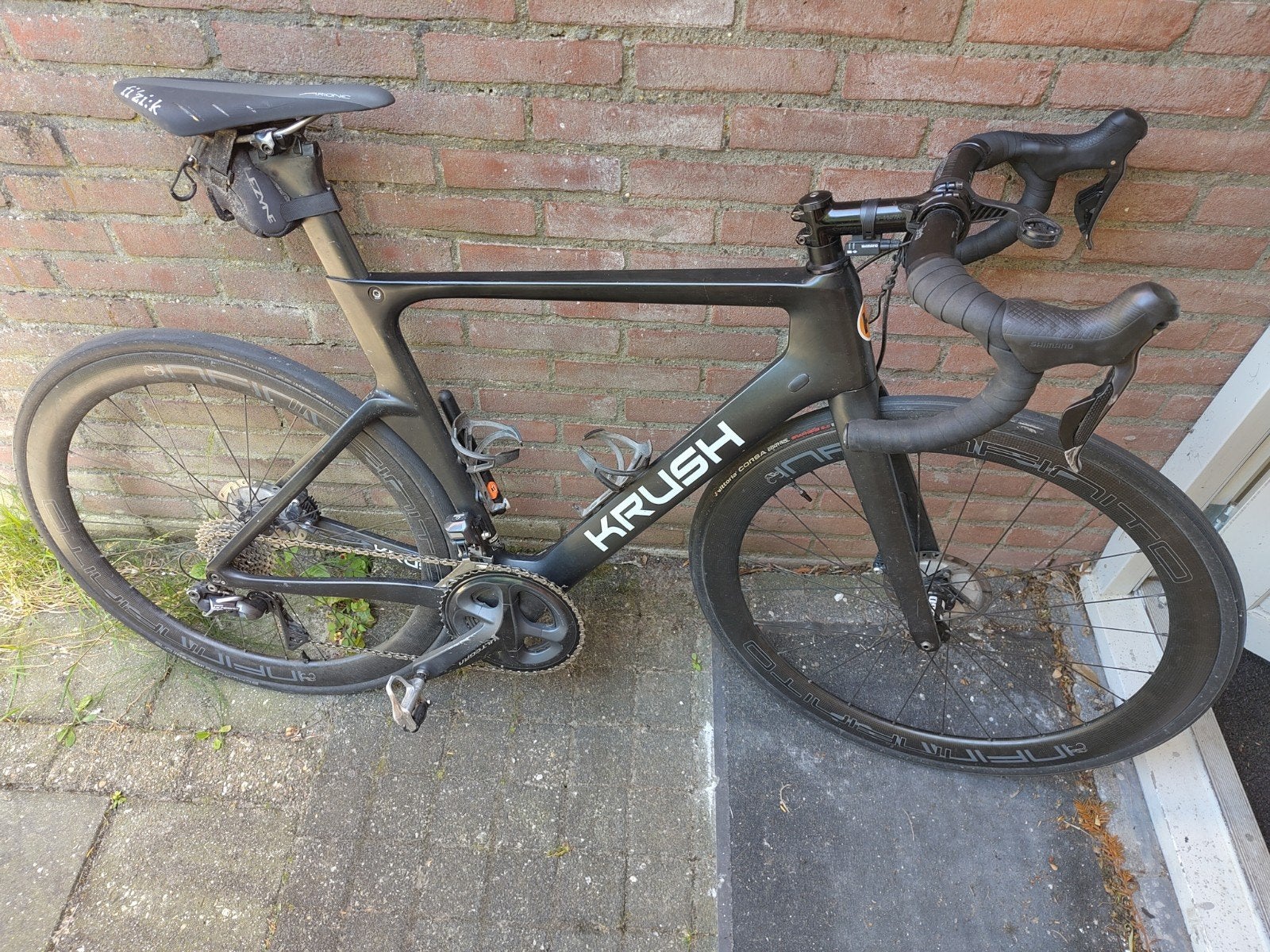 Krush Aero racefiets (54 cm) met carbon wielen en powermeter, 28 inch, Gebruikt, Carbon, Heren