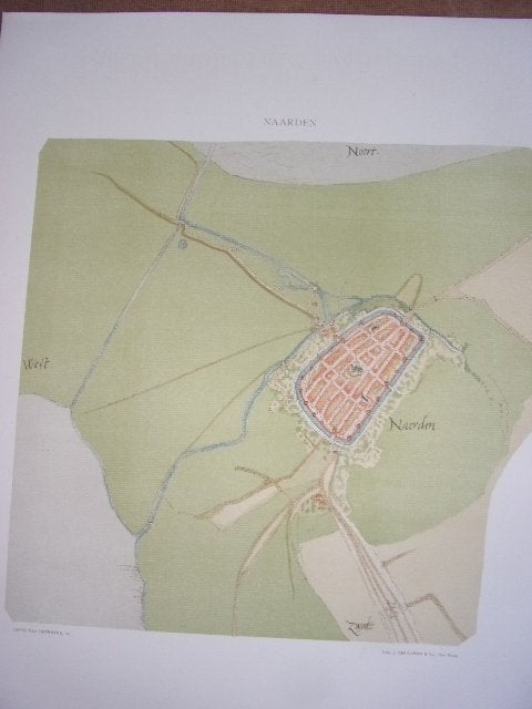 Naarden Plattegrond van de stad door Jacob van Deventer, Antiek en Kunst, Cartografie, Ophalen of Verzenden, 32 cm, Blanco verso