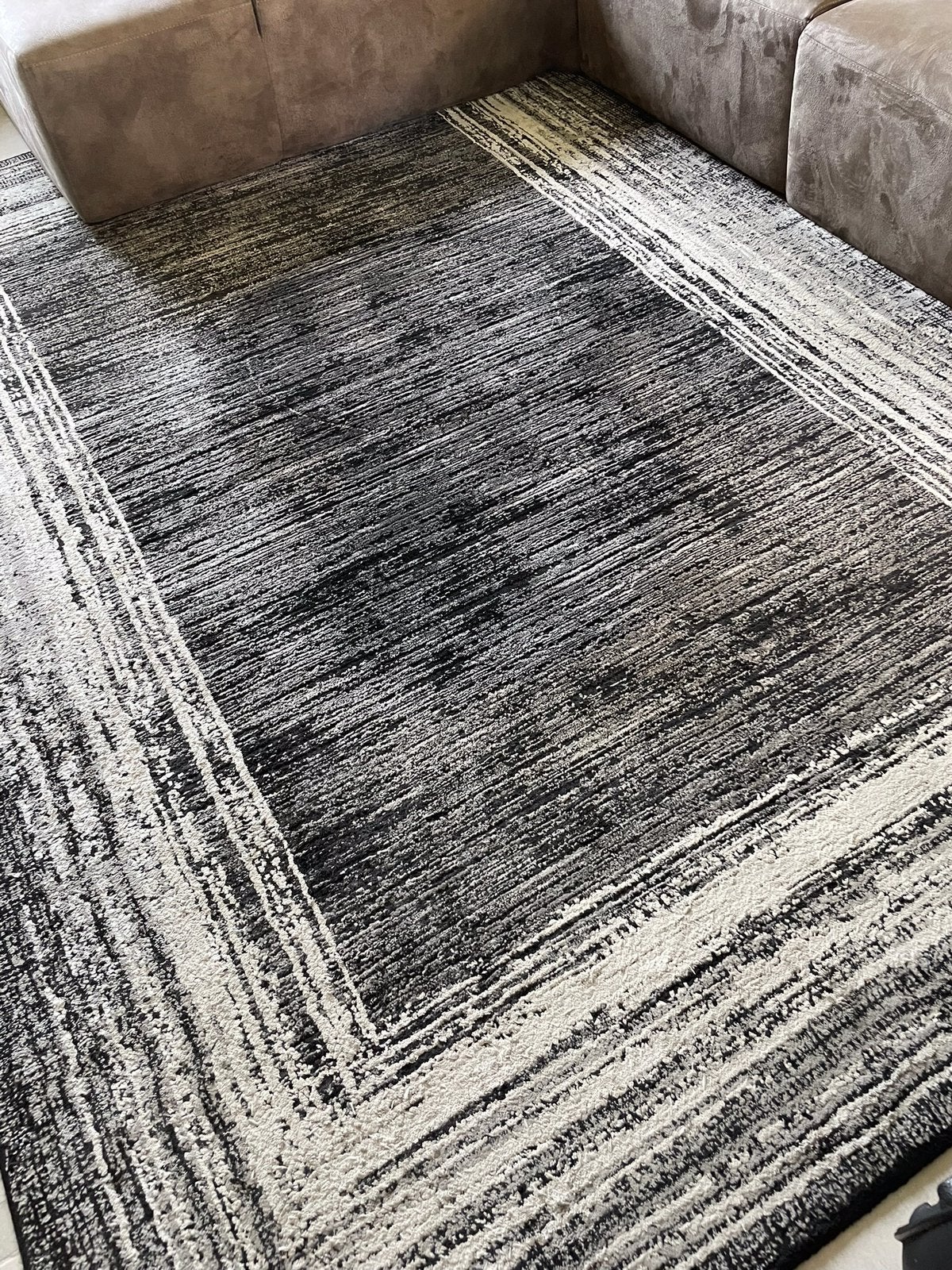 Prachtig antraciet vloerkleed 3x2m, Ophalen, Zwart, 200 cm of meer, Zo goed als nieuw